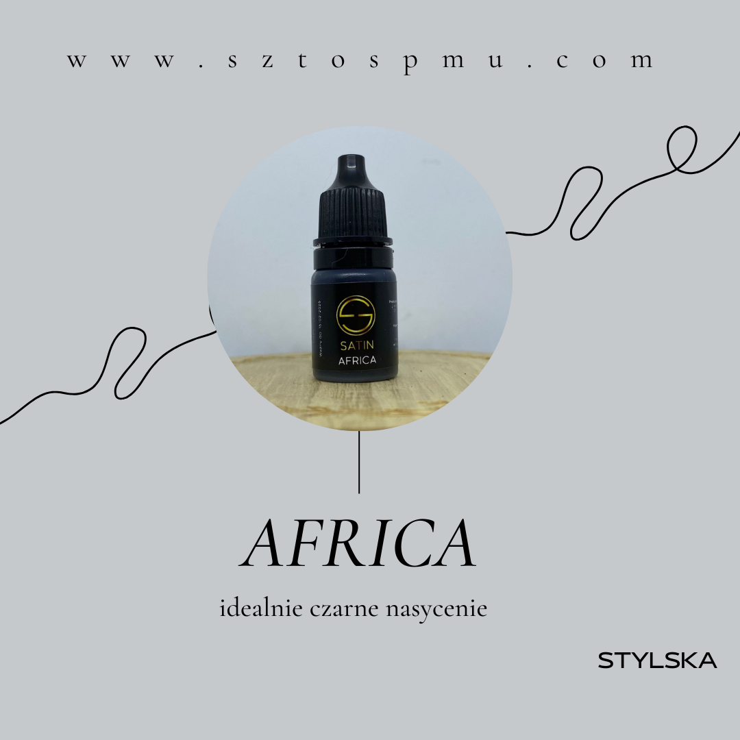 Africa - Pigment do kresek głęboka czerń. Mocne nasycenie. Szybka stabilizacja, pigment szybko osadza się w skórze dzięki czemu praca jest przyjemna.